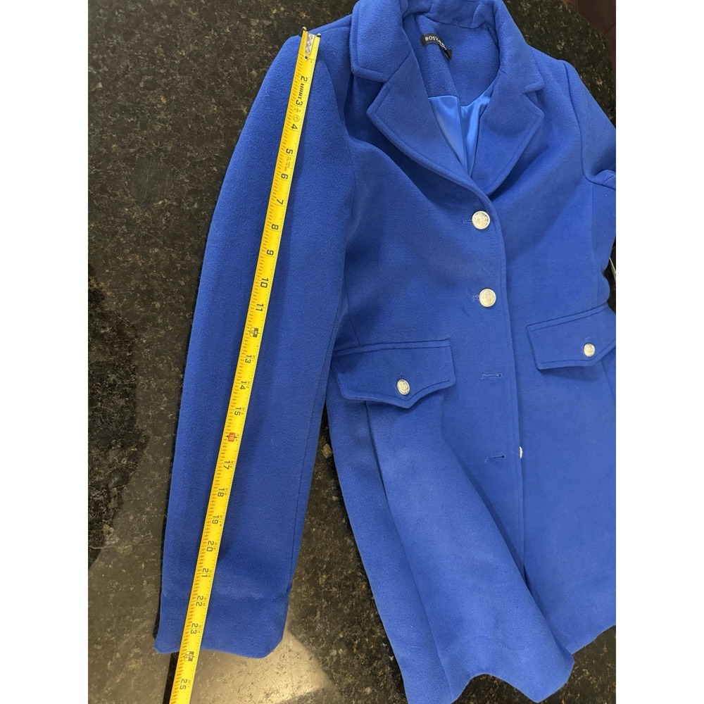 NEW Boston Proper Classic Tailored Top Coat Jacket Deep Ocean Blue Sz 4 - Picture 9 of 10